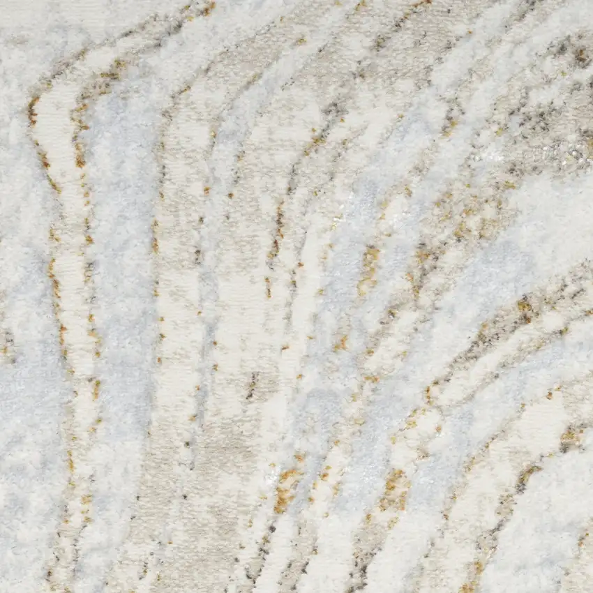 Ivory Gold and Gray Abstract Non Skid Area Rug Photo 8