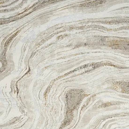 Ivory Gold and Gray Abstract Non Skid Area Rug Photo 4