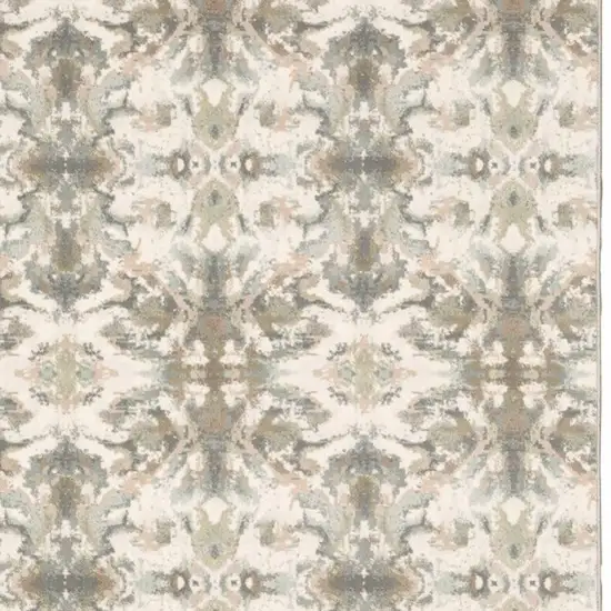 Ivory And Gray Ikat Area Rug Photo 5