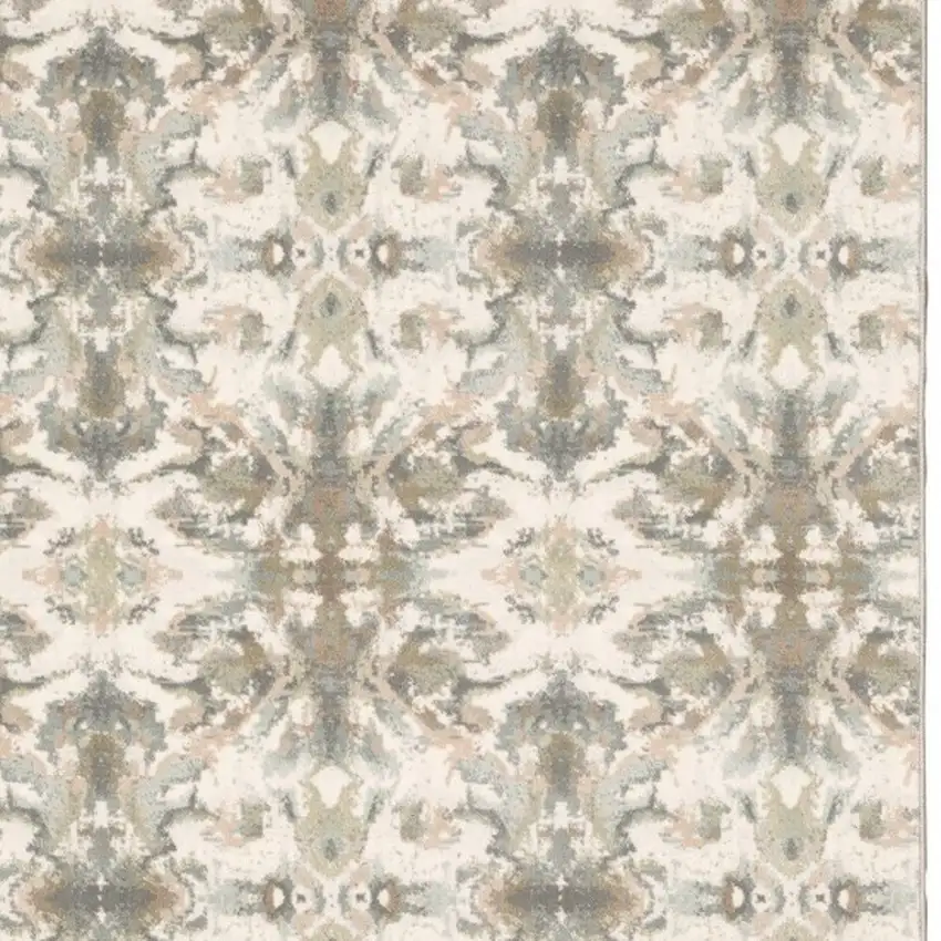 Ivory And Gray Ikat Area Rug Photo 5