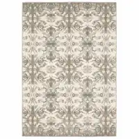 Photo of Ivory Gray Abstract Ikat Indoor Area Rug