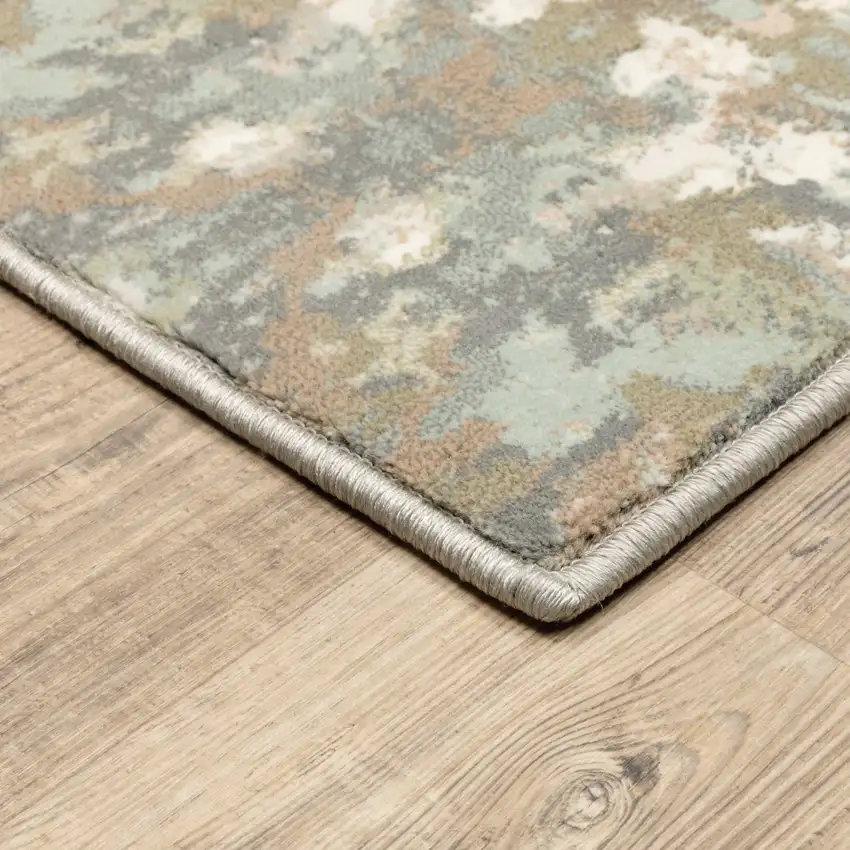 Ivory Gray Abstract Ikat Indoor Area Rug Photo 3
