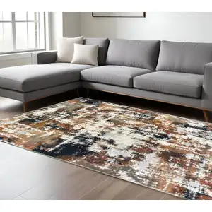 Photo of Ivory Gray Abstract Sectors Indoor Area Rug