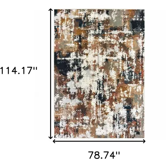 Ivory And Gray Abstract Area Rug Photo 3