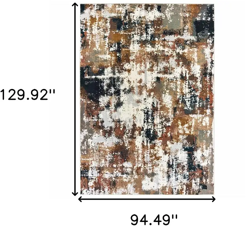 Ivory Gray Abstract Sectors Indoor Area Rug Photo 6
