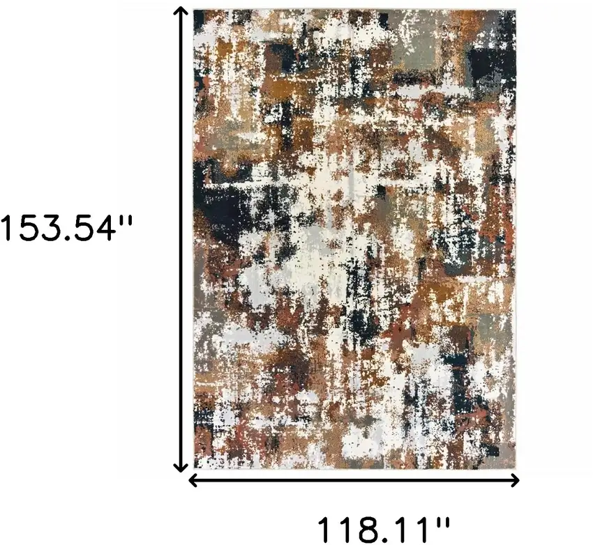 Ivory Gray Abstract Sectors Indoor Area Rug Photo 6