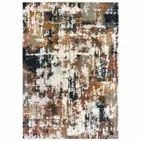 Photo of Ivory Gray Abstract Sectors Indoor Area Rug