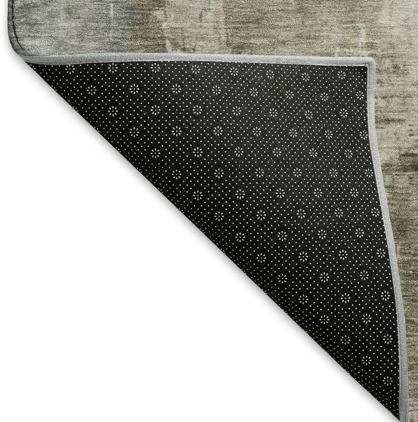 Ivory Gray And Beige Abstract Washable Area Rug With UV Protection Photo 6