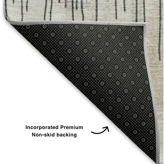 Ivory Gray And Beige Abstract Washable Area Rug With UV Protection Photo 7