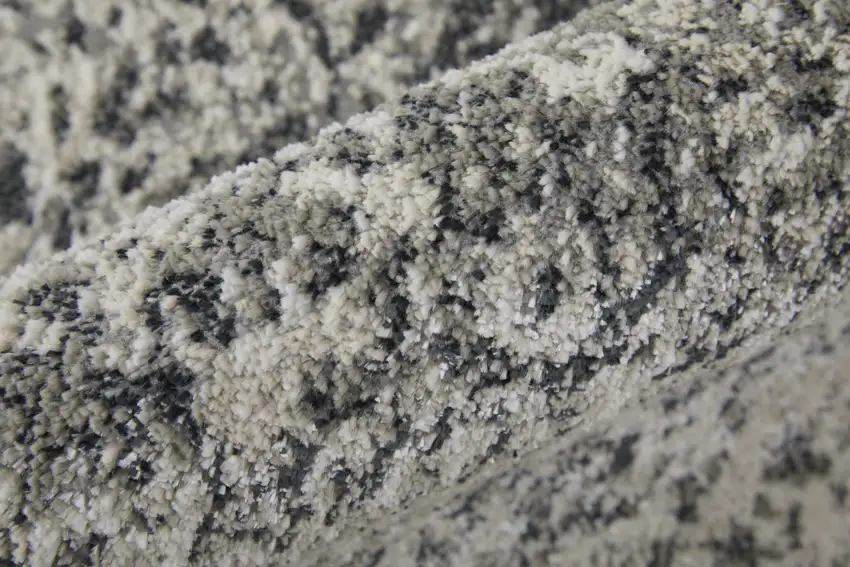 Ivory Gray And Black Abstract Power Loom Area Rug Photo 9