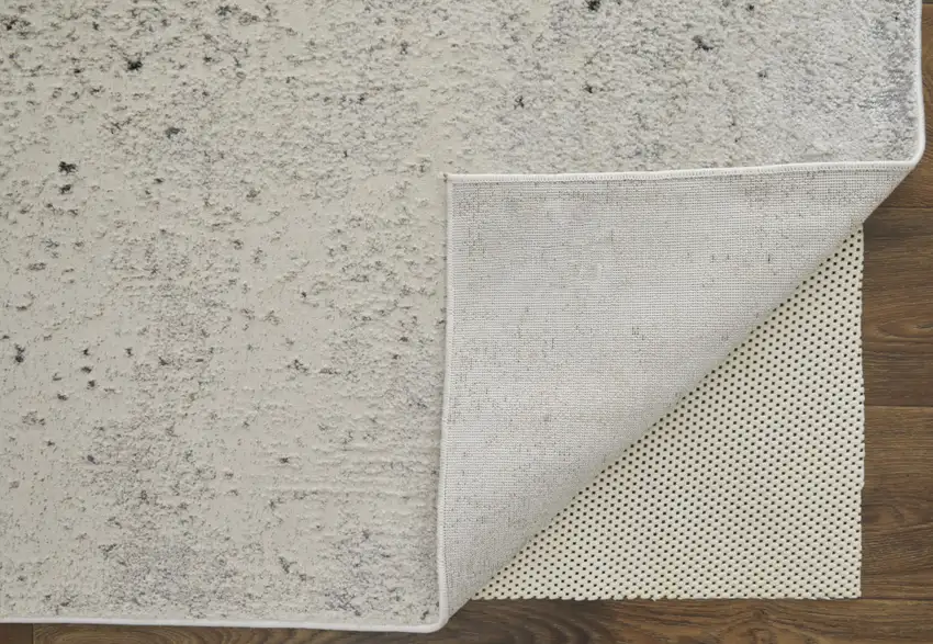 Ivory Gray And Black Abstract Power Loom Area Rug Photo 3