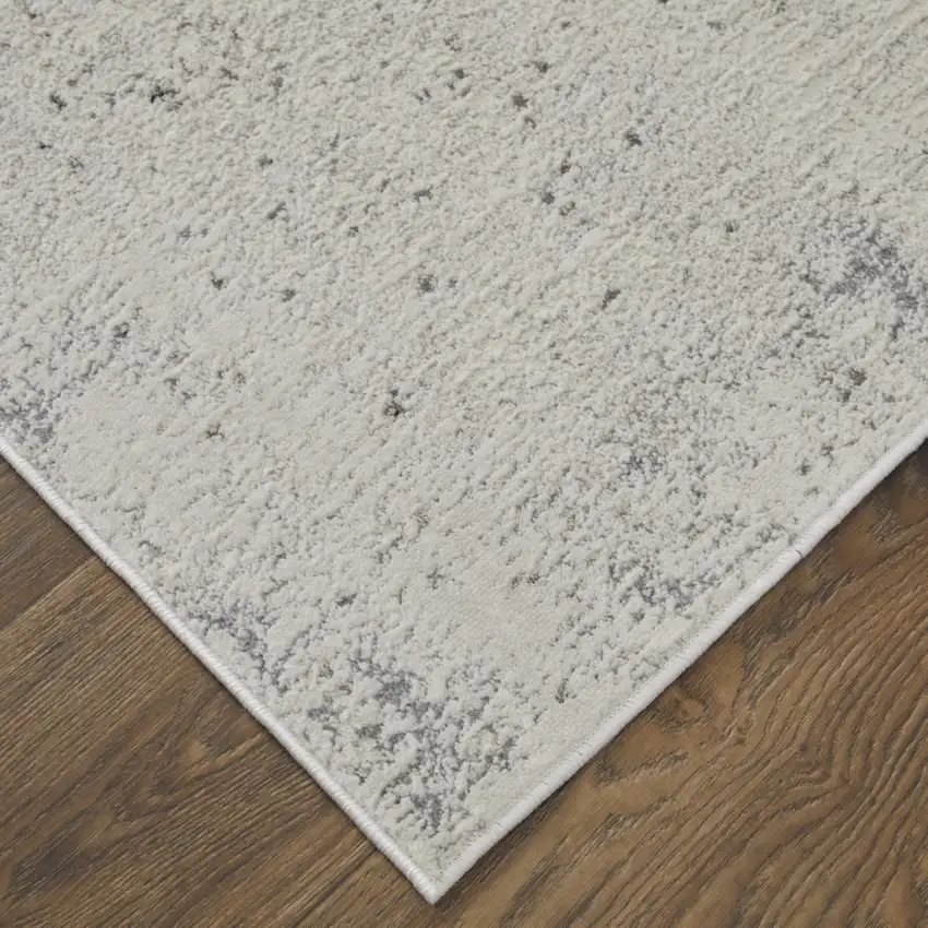 Gray and Ivory Abstract Power Loom Non Skid Area Rug Photo 9