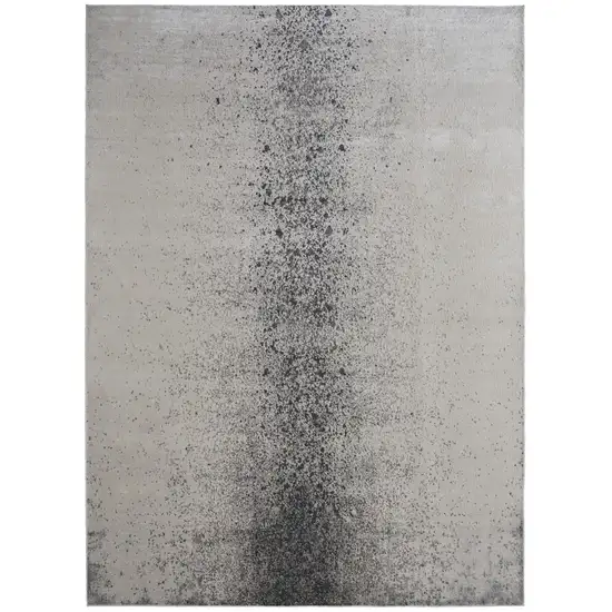 Gray and Ivory Abstract Power Loom Non Skid Area Rug Photo 2