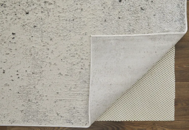 Ivory Gray And Black Abstract Power Loom Area Rug Photo 5