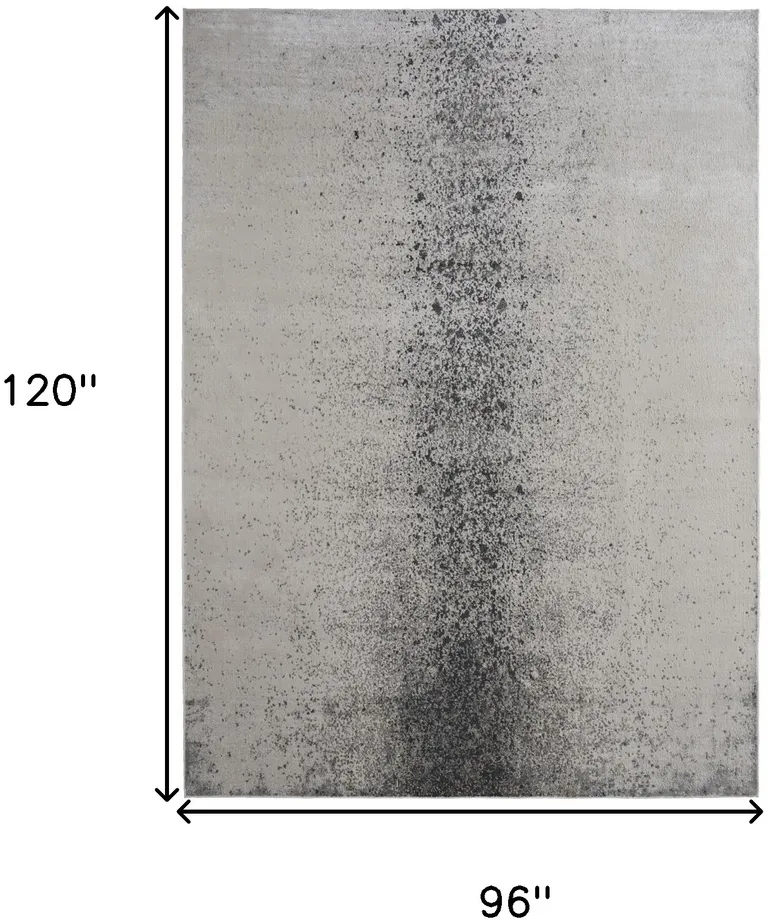 Ivory Gray And Black Abstract Power Loom Area Rug Photo 4