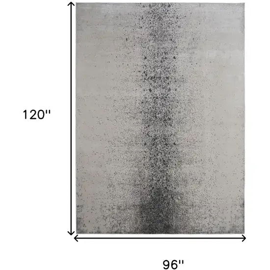 Gray and Ivory Abstract Power Loom Non Skid Area Rug Photo 3