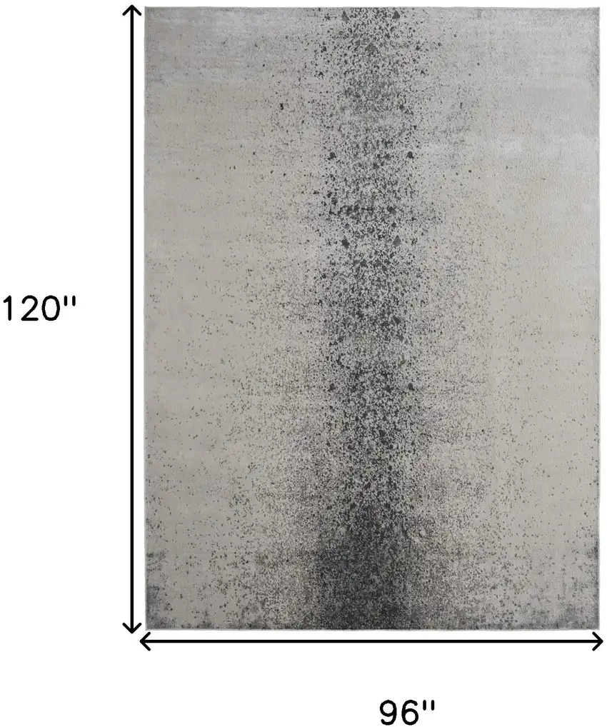 Gray and Ivory Abstract Power Loom Non Skid Area Rug Photo 3