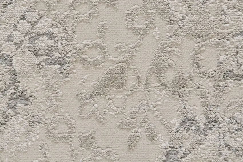 Ivory Gray And Black Abstract Stain Resistant Area Rug Photo 8