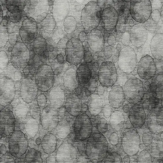 Ivory Gray And Black Abstract Washable Indoor Outdoor Area Rug Photo 2