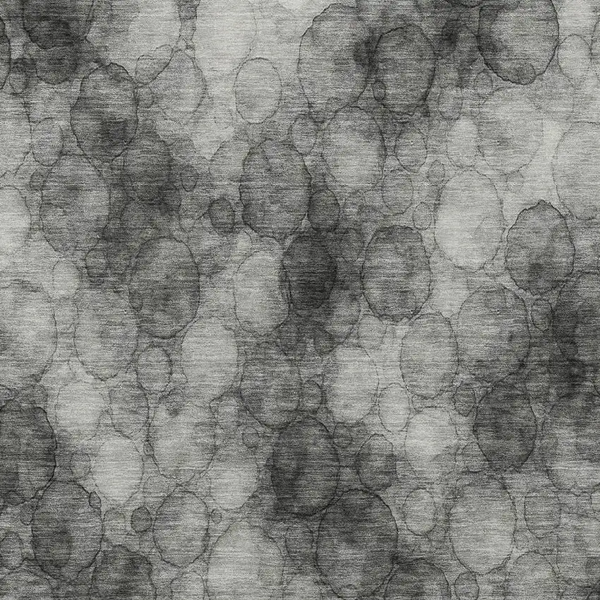 Ivory Gray And Black Abstract Washable Indoor Outdoor Area Rug Photo 2