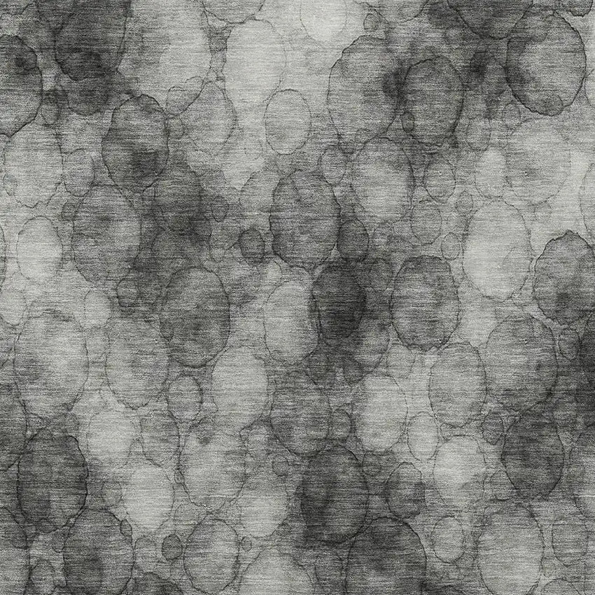 Ivory Gray And Black Abstract Washable Indoor Outdoor Area Rug Photo 2