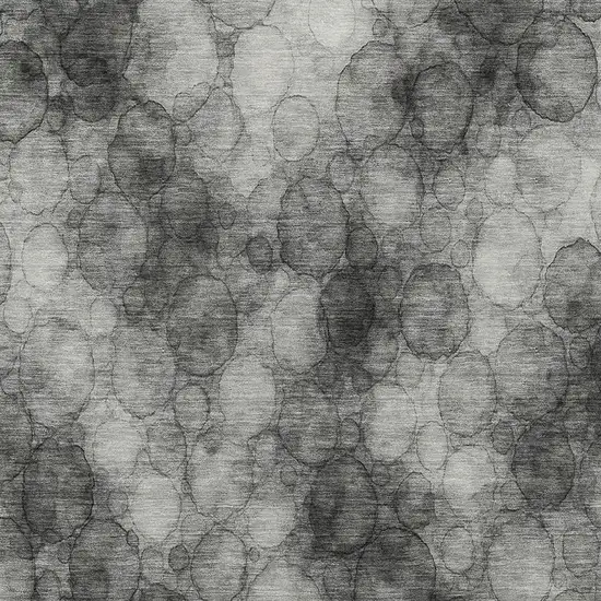 Ivory Gray And Black Abstract Washable Indoor Outdoor Area Rug Photo 2