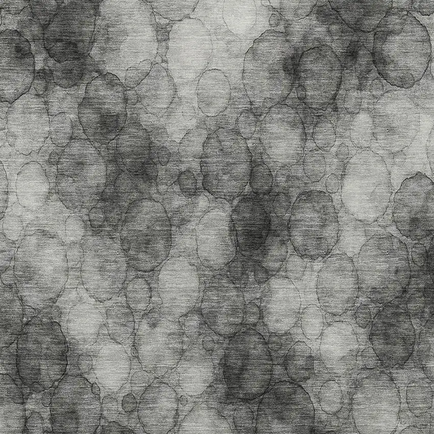 Ivory Gray And Black Abstract Washable Indoor Outdoor Area Rug Photo 2