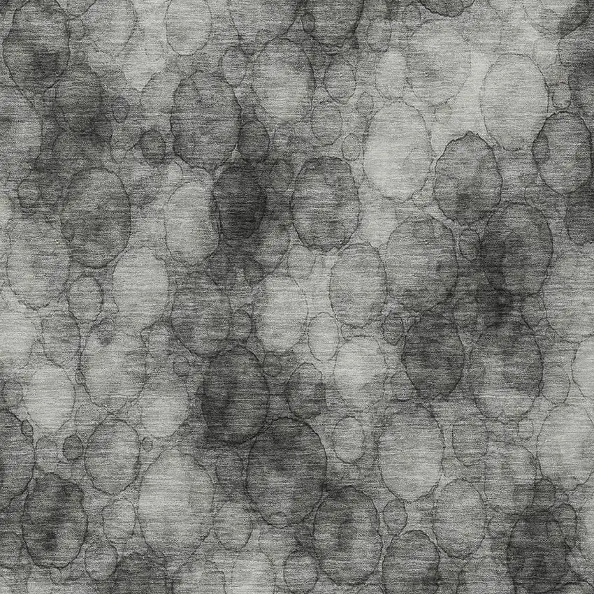 Ivory Gray And Black Abstract Washable Indoor Outdoor Area Rug Photo 2