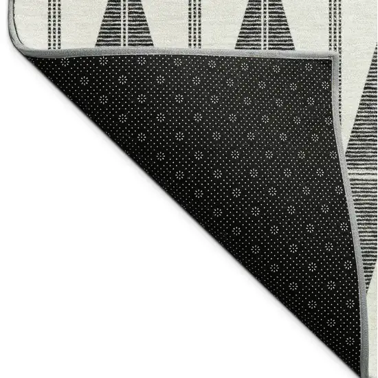 Ivory Gray And Black Geometric Washable Indoor Outdoor Area Rug Photo 9