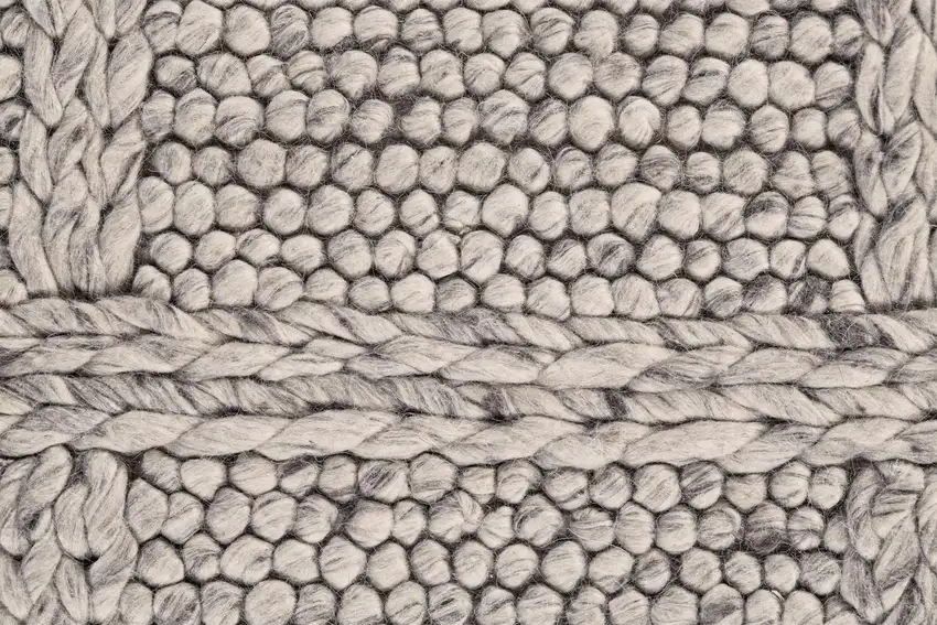 Ivory Gray And Black Wool Plaid Hand Woven Stain Resistant Area Rug Photo 8