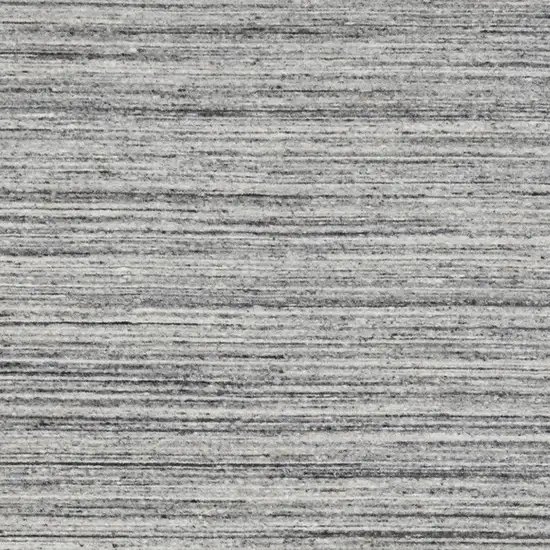 Ivory Gray And Black Wool Striped Hand Woven Area Rug Photo 7