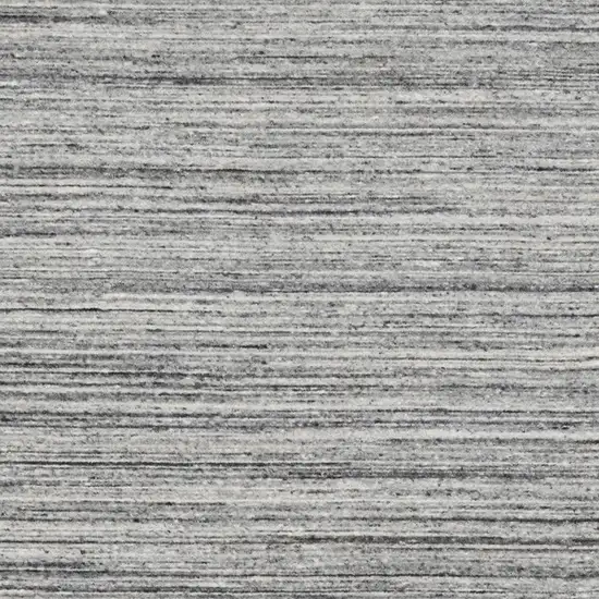 Ivory Gray And Black Wool Striped Hand Woven Area Rug Photo 6
