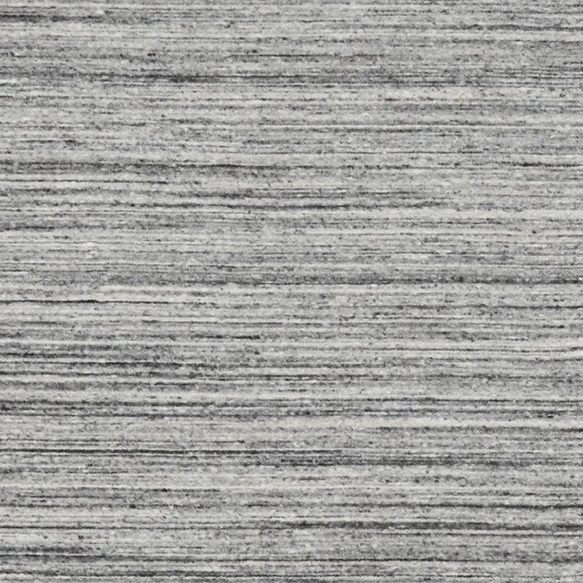 Ivory Gray And Black Wool Striped Hand Woven Area Rug Photo 6