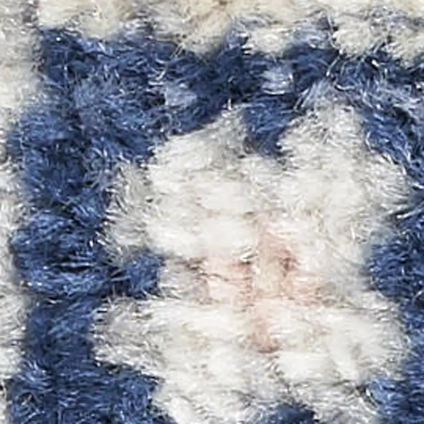 Ivory Gray And Blue Floral Area Rug Photo 2