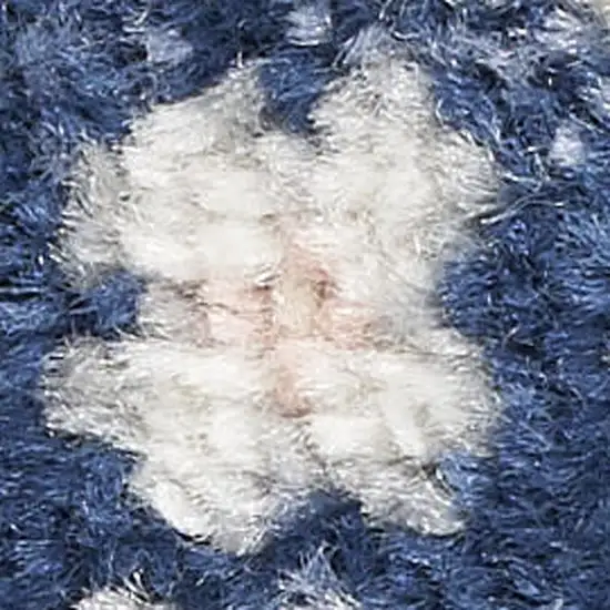 Ivory Gray And Blue Floral Area Rug Photo 3