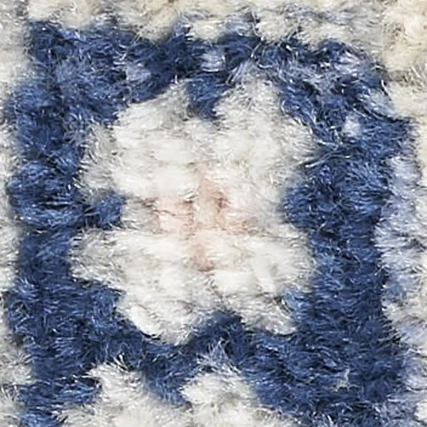 Ivory Gray And Blue Floral Area Rug Photo 4