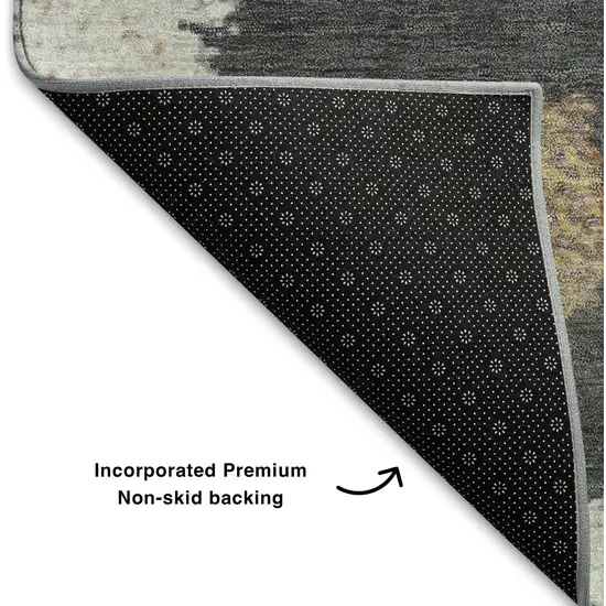 Ivory Gray And Brown Geometric Washable Area Rug With UV Protection Photo 7