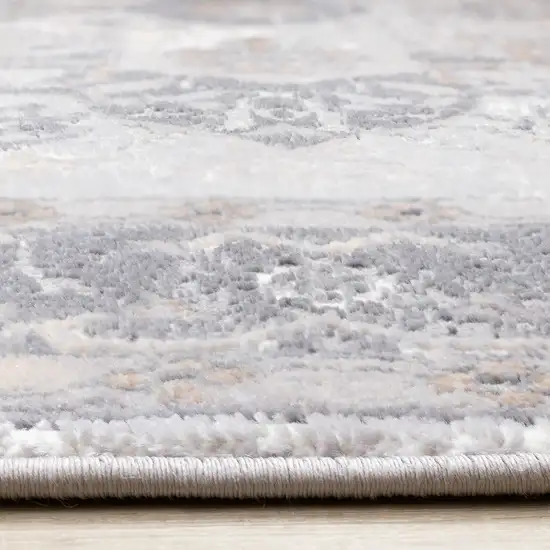 Ivory Gray And Brown Medallion Area Rug Photo 9