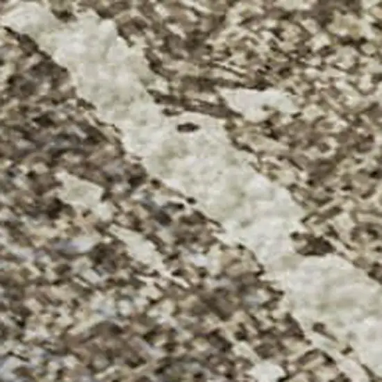 Ivory Gray And Brown Striped Washable Area Rug With UV Protection Photo 2