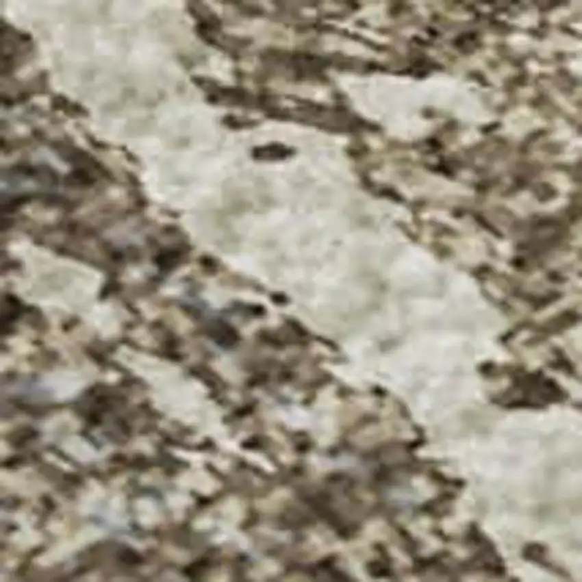 Ivory Gray And Brown Striped Washable Area Rug With UV Protection Photo 2