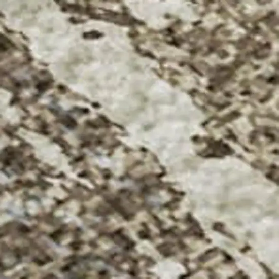 Ivory Gray And Brown Striped Washable Area Rug With UV Protection Photo 2