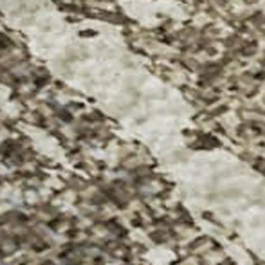 Ivory Gray And Brown Striped Washable Area Rug With UV Protection Photo 2