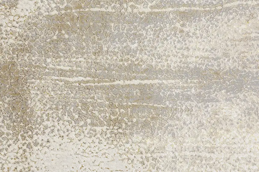 Ivory Gray And Gold Abstract Area Rug Photo 8