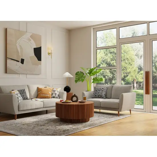 Ivory Gray And Gold Floral Area Rug With Fringe Photo 5