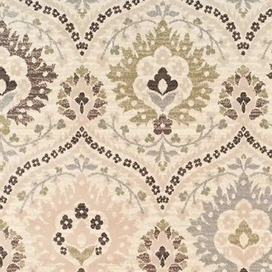 Gray And Ivory Floral Area Rug Photo 4