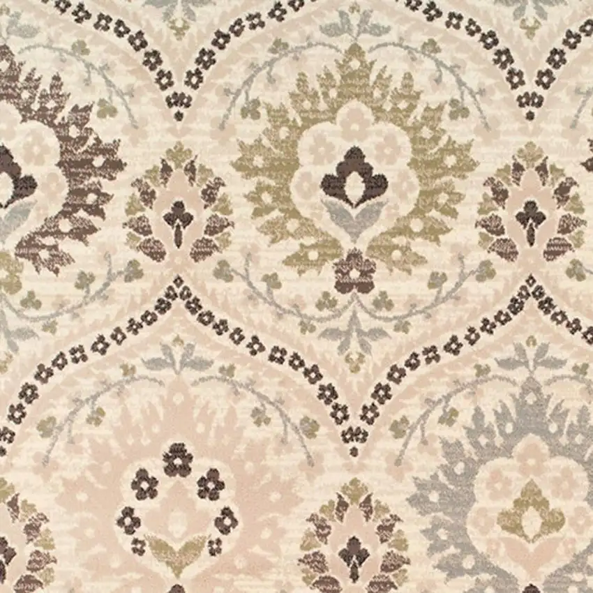 Gray And Ivory Floral Area Rug Photo 4
