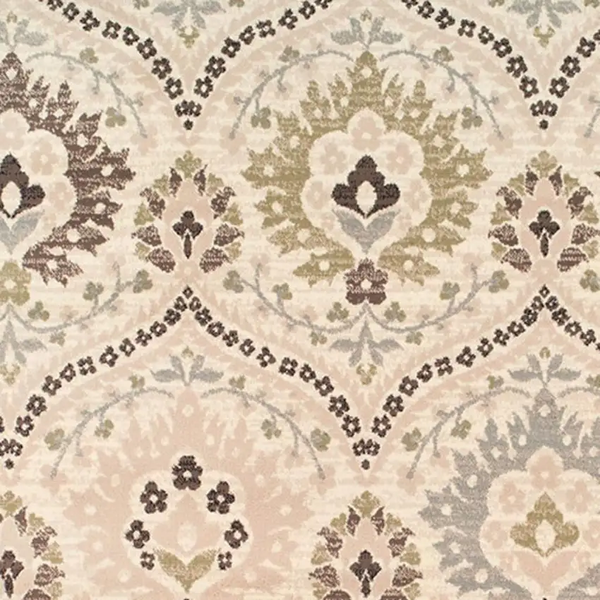 Gray And Ivory Floral Area Rug Photo 4