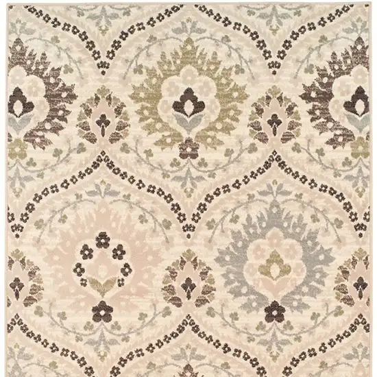 Gray And Ivory Floral Area Rug Photo 5