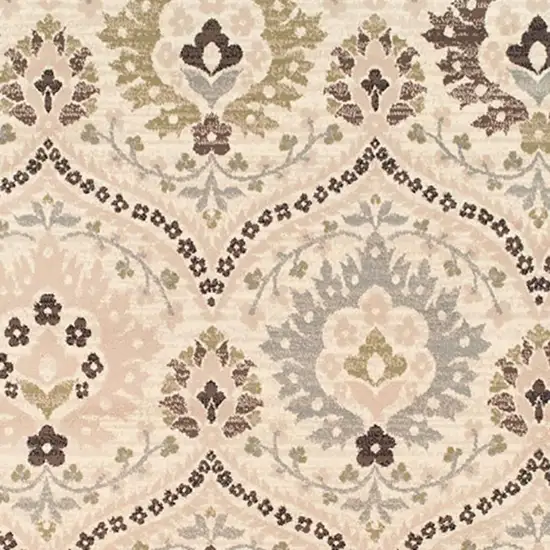 Gray And Ivory Floral Area Rug Photo 4
