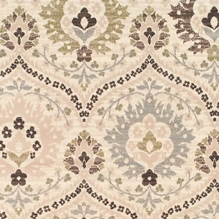 Gray And Ivory Floral Area Rug Photo 4